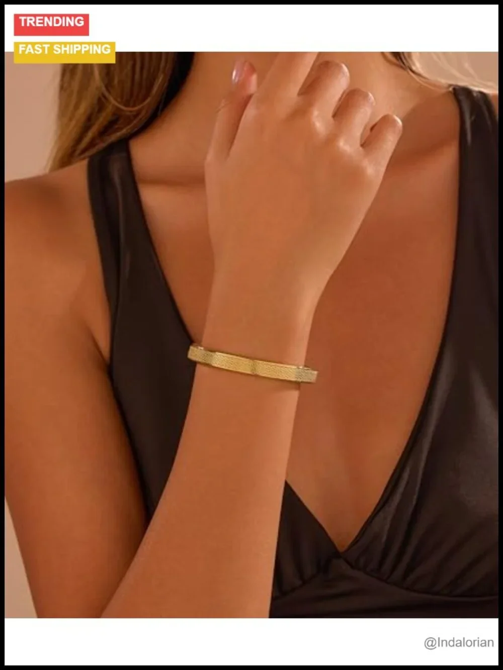 14K Gold Plated Bangle Bracelet Open Cuff Stackable Women's Jewelry